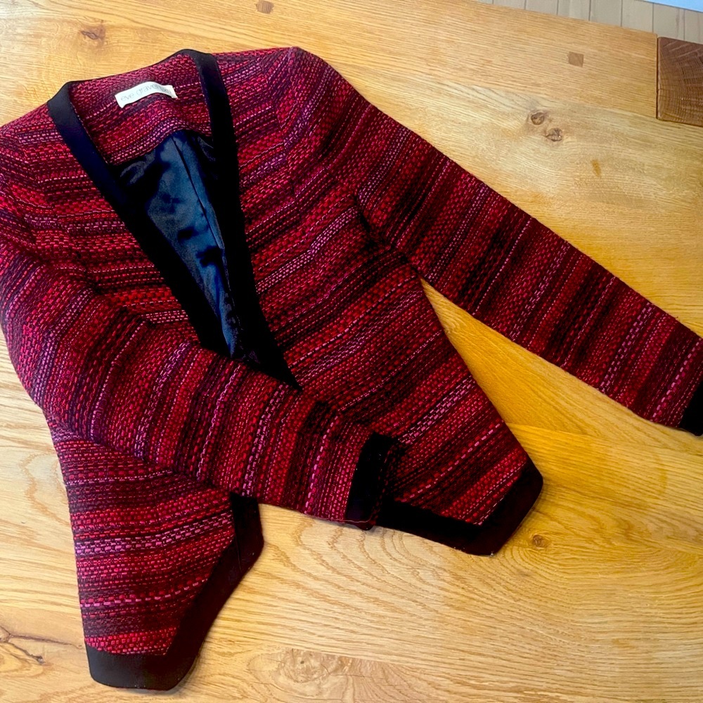 Eve Gravel red and black blazer, size xs - Picture 2 of 7